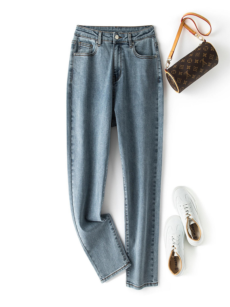 Dámske džínsy pre plnoštíhle ženy, svetlomodré háremové džínsy s vysokým pásom, elastické členkové džínsy, 100 kg, jarné a letné džínsy pre mamičku