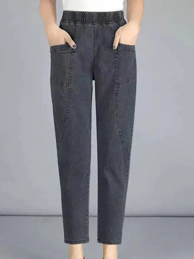 Vintage talie înaltă, până la glezne, blugi albaștri Pantaloni harem elastici din denim mărime mare 4xl femeie Jogger Vaqueros Casual baggy Spodnie