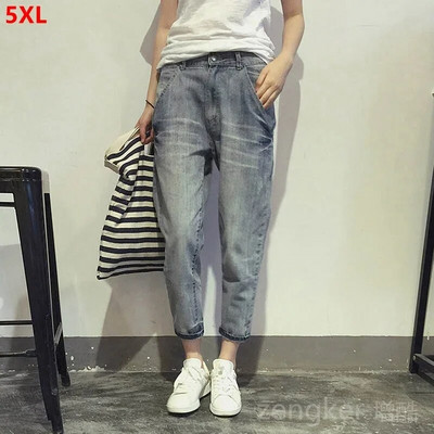 Nagy méretű farmer sztreccs új koreai stílusú nadrág molett női ruházat farmer női utcai ruha 3XL 4XL 5XL 6XL