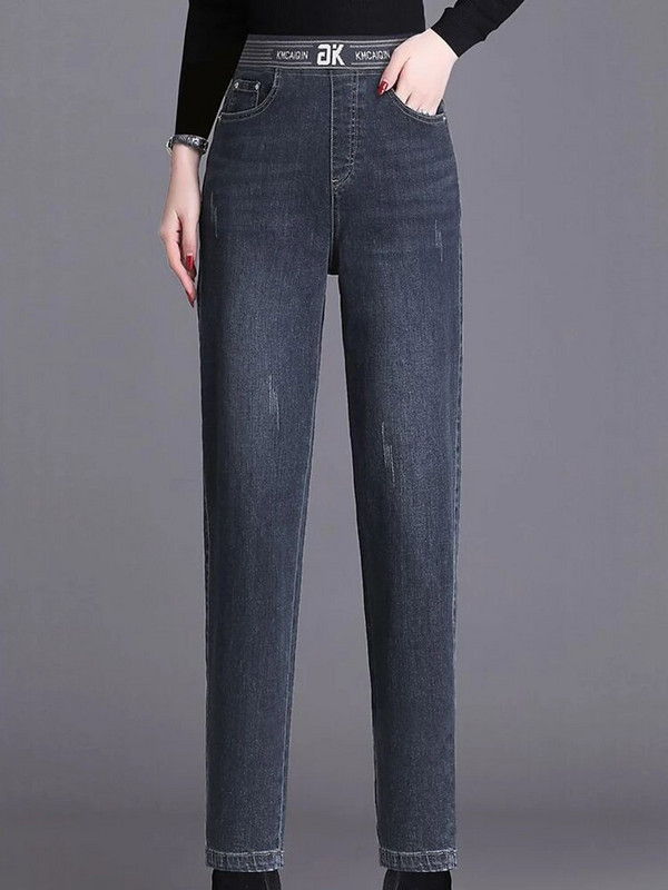 Vintage džínsy s vysokým pásom, veľká veľkosť 4xl, vrecovité, elastické, rovné džínsy, ležérne, dámske, Vaqueros, nové jarné, jesenné, nohavice