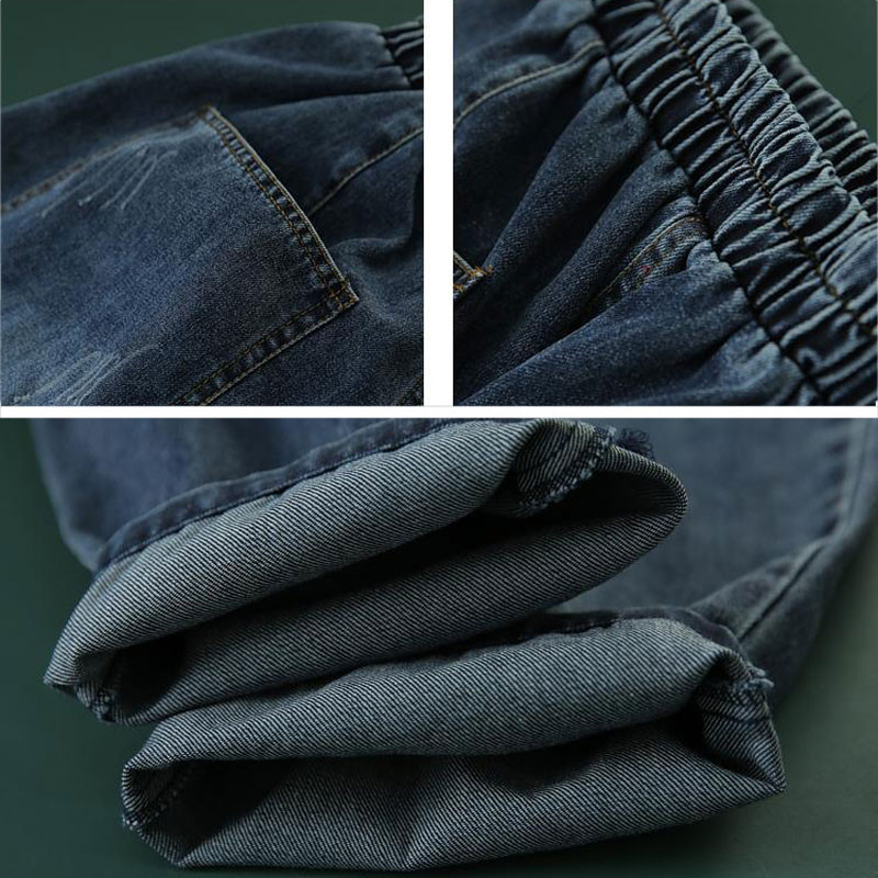 Oversize 90 kg Blugi Jogger Casual Femei Pantaloni Harem din Denim cu talie înaltă Buzunar Vaqueros Lungime la gleznă Pantalon de primăvară