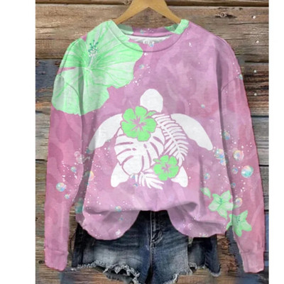 Dámska mikina s kapucňou, retro okrúhly golier, vzor veľryby, 3D potlač, jesenné a zimné tričko s dlhým rukávom, dámske voľné pulóvre