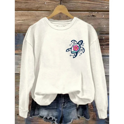 Dámska mikina s kapucňou, retro okrúhly golier, vzor veľryby, 3D potlač, jesenné a zimné tričko s dlhým rukávom, dámske voľné pulóvre