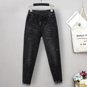 Νέο Extra Large Size Stretch Jeans Girls Ελαστικό Ψηλόμεσο Παντελόνι Harlan Κορίτσι Παντελόνι Φαρδύ Πόδι Γυναικείο τζιν 6XL 5XL 4XL