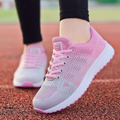 Pantofi casual pentru femei, la modă, respirabil, pentru mers, plasă, cu șireturi, pantofi plat, pantofi pentru femei, 2022, Tenis Feminino, pantofi vulcanizați albi