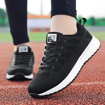 Γυναικεία casual παπούτσια Μόδα Breathable walking Mesh Lace Up Flat παπούτσια Γυναικεία 2022 Tenis Feminino Λευκά Βουλκανιζέ παπούτσια