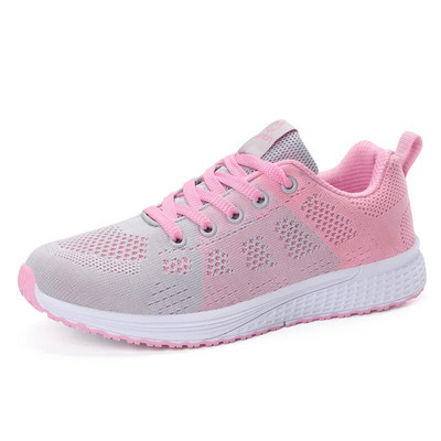Pantofi casual pentru femei, la modă, respirabil, pentru mers, plasă, cu șireturi, pantofi plat, pantofi pentru femei, 2022, Tenis Feminino, pantofi vulcanizați albi