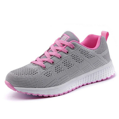 Pantofi casual pentru femei, la modă, respirabil, pentru mers, plasă, cu șireturi, pantofi plat, pantofi pentru femei, 2022, Tenis Feminino, pantofi vulcanizați albi