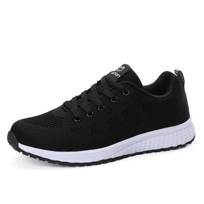 Pantofi casual pentru femei, la modă, respirabil, pentru mers, plasă, cu șireturi, pantofi plat, pantofi pentru femei, 2022, Tenis Feminino, pantofi vulcanizați albi