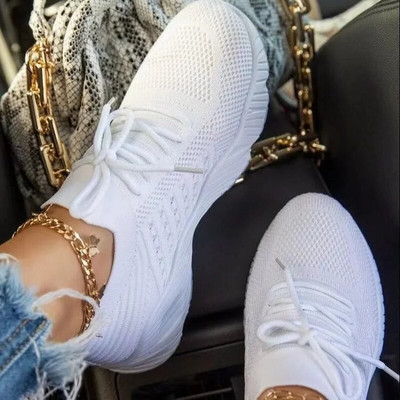 Pantofi de dama Pantofi casual Pantofi cu siret din plasa respirabila Pantofi vulcanizati cu platforma de dama Pantofi de dama Pantofi Mujer