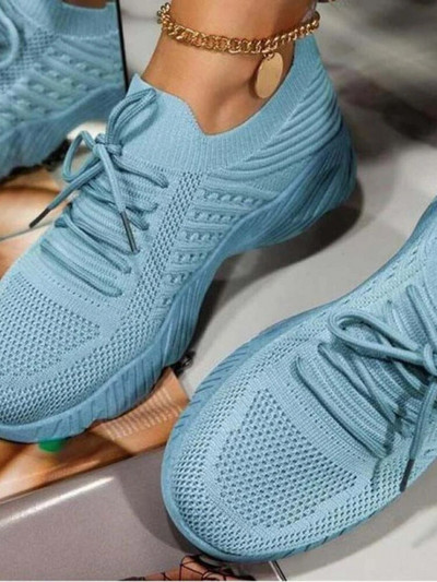 Pantofi de dama Pantofi casual Pantofi cu siret din plasa respirabila Pantofi vulcanizati cu platforma de dama Pantofi de dama Pantofi Mujer