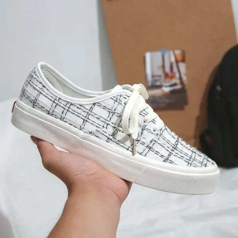 Moteriški drobiniai batai Vyriški sportbačiai Vaikščiojimas Studentas Sportinis Bėgimas Kvėpuojantis, atsparus nusidėvėjimui pora balti batai vulkanizuoti batai