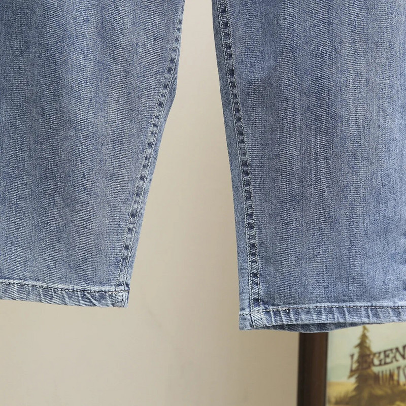 L-6XL Blugi largi de marime mare Blugi cu talie înaltă pentru femei Blugi pentru mamă de femeie Pantaloni harem largi din denim cu talie elastică