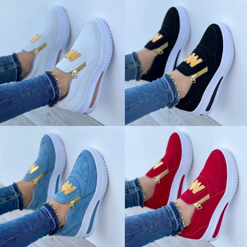 Pantofi de damă, cu platformă ușoară, pantofi de vară pentru femei, pantofi de tenis pentru femei de mărime mare, pantofi sport anti-alunecare