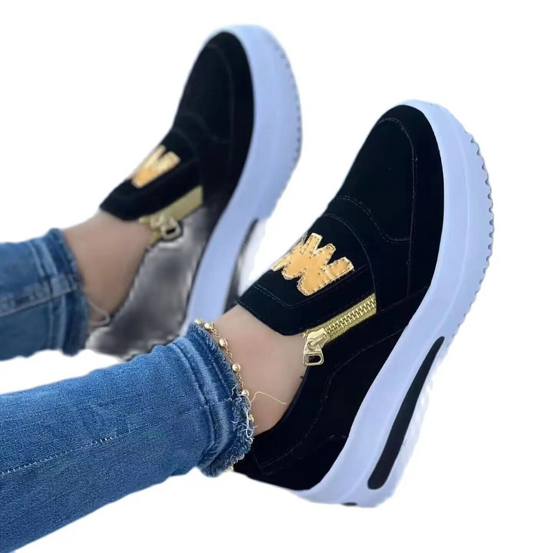 Pantofi de damă, cu platformă ușoară, pantofi de vară pentru femei, pantofi de tenis pentru femei de mărime mare, pantofi sport anti-alunecare