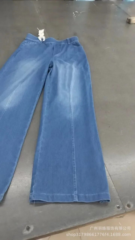 Dámske džínsy so širokými nohavicami so švami vpredu, rovné nohavice, štýlový elastický strih, džínsy s vysokým pásom, vintage indigové ležérne nohavice