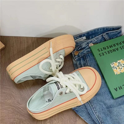 Dizainerio batai 2023 m. rudens moteriški drobiniai batai Korėjos mados platforminiai sportbačiai Rožiniai, laisvalaikio suvarstomi batai Moteriška Zapatos Mujer