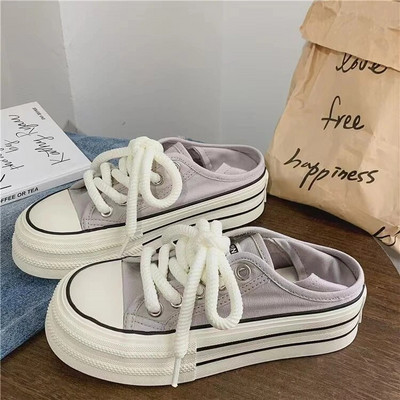 Dizainerio batai 2023 m. rudens moteriški drobiniai batai Korėjos mados platforminiai sportbačiai Rožiniai, laisvalaikio suvarstomi batai Moteriška Zapatos Mujer