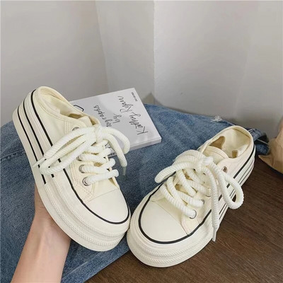 Dizainerio batai 2023 m. rudens moteriški drobiniai batai Korėjos mados platforminiai sportbačiai Rožiniai, laisvalaikio suvarstomi batai Moteriška Zapatos Mujer