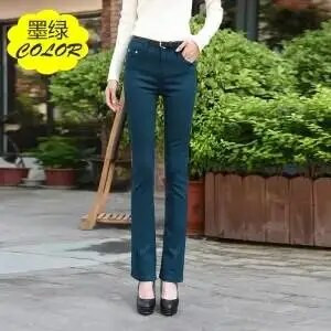 Jesenné elastické dámske džínsy, cukríkové farebné, stredne pásové, mamičky na zips, slim dámske rozšírené džínsy 2020, nové módne nohavice s plnou dĺžkou