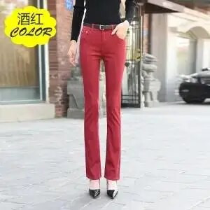 Jesenné elastické dámske džínsy, cukríkové farebné, stredne pásové, mamičky na zips, slim dámske rozšírené džínsy 2020, nové módne nohavice s plnou dĺžkou