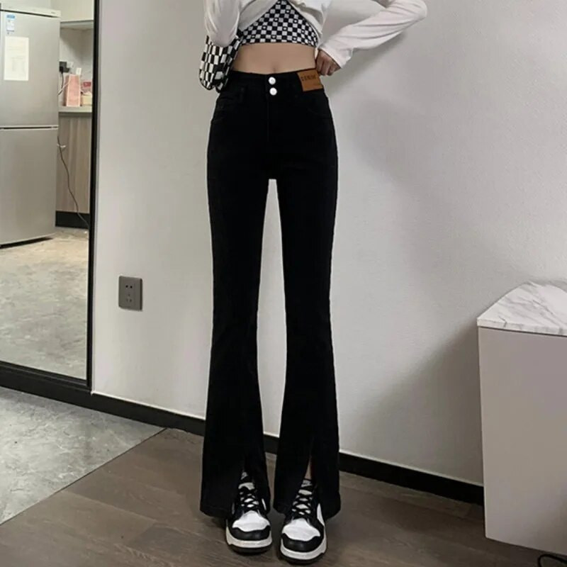 Dámske džínsy s nízkym pásom, úzke, vysoko elastické džínsy pre ženy, nohavice 2023, kórejská móda, chlapčenské džínsové nohavice