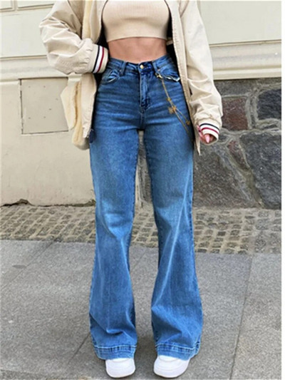 Botvotee Vysoký pás Dámske džínsy 2023 Nové Vysoký pás Streetwear Módne Široké nohavice Rozšírené džínsy Ležérne Jednofarebné Y2k Rovné džínsy