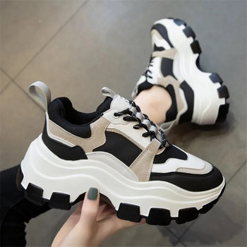 JIANBUDAN Sneakers Γυναικεία Ανοιξιάτικα γυναικεία πάνινα παπούτσια Ύψος Αύξηση λευκά μαύρα φθινοπωρινά χοντρά παπούτσια Αναπνεύσιμα παπούτσια ελεύθερου χρόνου