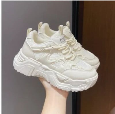 JIANBUDAN Tenisky Dámske Jarné Dámske tenisky Zvyšujúce Výšku Biele Čierne Jesenné Hrubé Topánky Priedušné Topánky Na Volný Čas