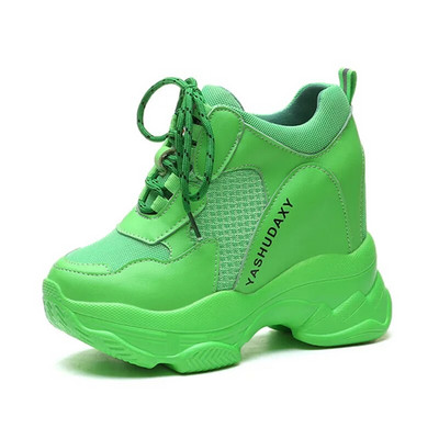 „Cuculus“ aukšta plokščia platforma, 9 cm aukštį didinantys laisvalaikio batai, moteriški 2022 m. pavasario nauji paslėpti sportbačiai „Vulcanize“ moteriški batai