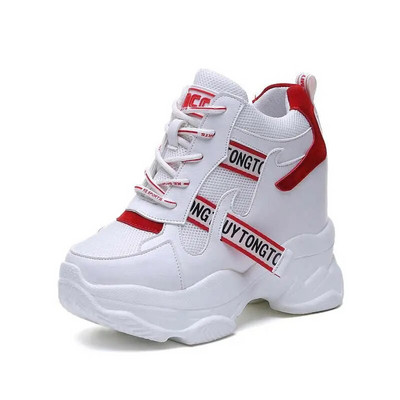 „Cuculus“ aukšta plokščia platforma, 9 cm aukštį didinantys laisvalaikio batai, moteriški 2022 m. pavasario nauji paslėpti sportbačiai „Vulcanize“ moteriški batai