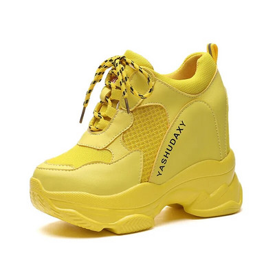 „Cuculus“ aukšta plokščia platforma, 9 cm aukštį didinantys laisvalaikio batai, moteriški 2022 m. pavasario nauji paslėpti sportbačiai „Vulcanize“ moteriški batai