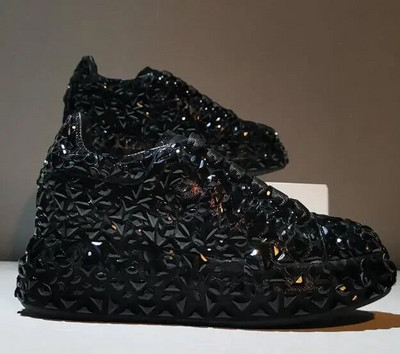 2023 m. rudens pavasario odiniai moteriški batai Naujo stiliaus madingi platforminiai batai Ins platformos sportbačiai potvynių blizgesys Bling kalnų krištolo batai