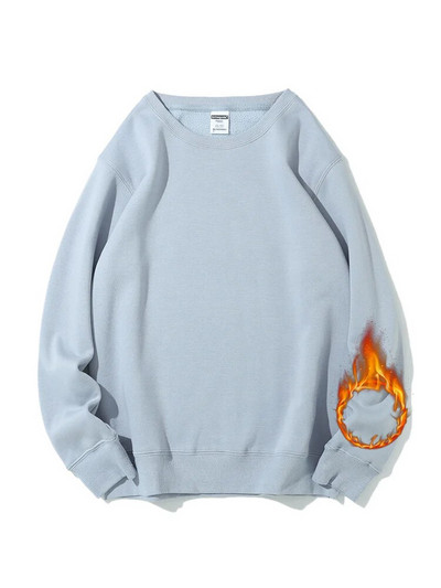 Streamgirl Hanorac de iarnă de bază din catifea pentru femei Pulovere din lână Gri închis, cald, largi, Topuri de iarnă din catifea