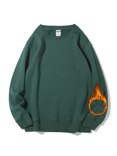 Streamgirl Hanorac de iarnă de bază din catifea pentru femei Pulovere din lână Gri închis, cald, largi, Topuri de iarnă din catifea