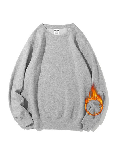 Streamgirl Hanorac de iarnă de bază din catifea pentru femei Pulovere din lână Gri închis, cald, largi, Topuri de iarnă din catifea