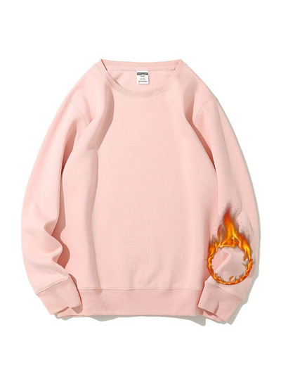 Streamgirl Hanorac de iarnă de bază din catifea pentru femei Pulovere din lână Gri închis, cald, largi, Topuri de iarnă din catifea