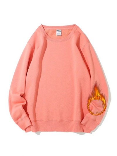 Streamgirl Hanorac de iarnă de bază din catifea pentru femei Pulovere din lână Gri închis, cald, largi, Topuri de iarnă din catifea