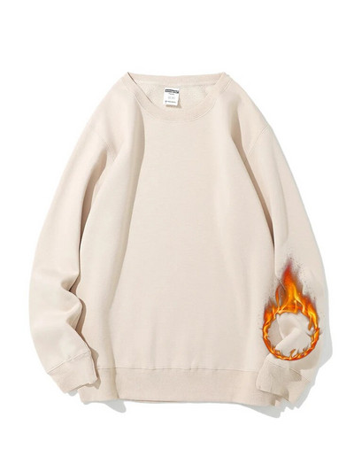 Streamgirl Hanorac de iarnă de bază din catifea pentru femei Pulovere din lână Gri închis, cald, largi, Topuri de iarnă din catifea