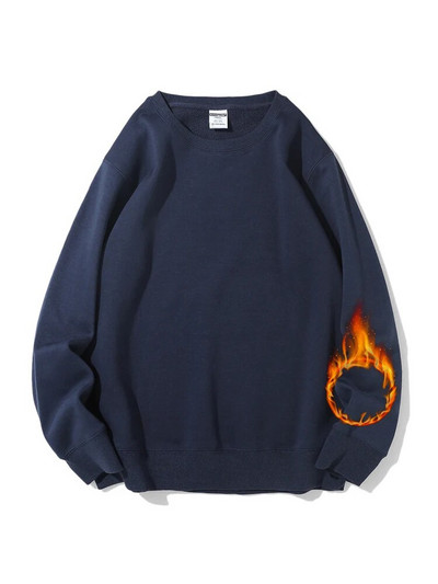 Streamgirl Hanorac de iarnă de bază din catifea pentru femei Pulovere din lână Gri închis, cald, largi, Topuri de iarnă din catifea