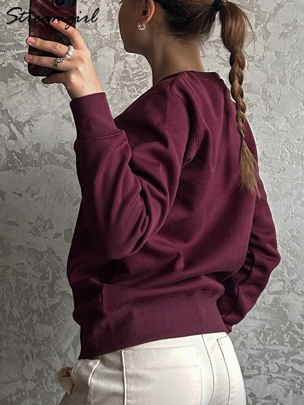 Streamgirl Hanorac de iarnă de bază din catifea pentru femei Pulovere din lână Gri închis, cald, largi, Topuri de iarnă din catifea