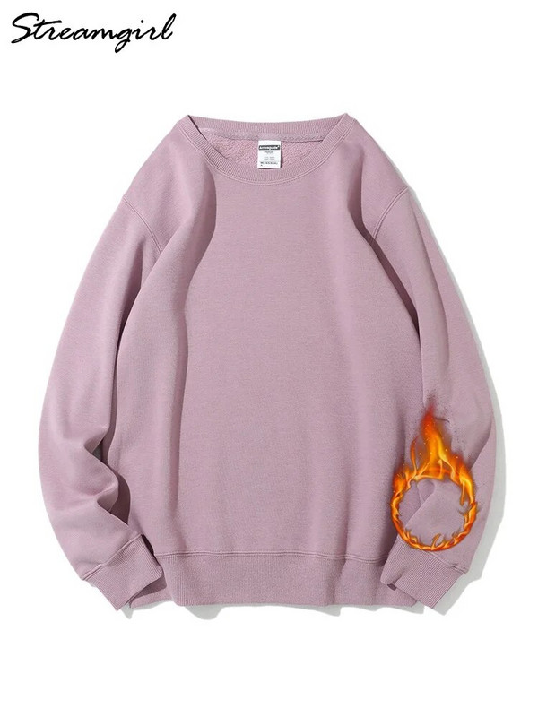 Streamgirl Hanorac de iarnă de bază din catifea pentru femei Pulovere din lână Gri închis, cald, largi, Topuri de iarnă din catifea