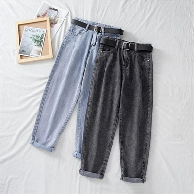Νέο ψηλόμεσο τζιν Γυναικείο παντελόνι Harem Loose Casual Κορεάτικο Mom Jeans Vintage Γυναικείο τζιν παντελόνι Plus Size Pantalon με ζώνη