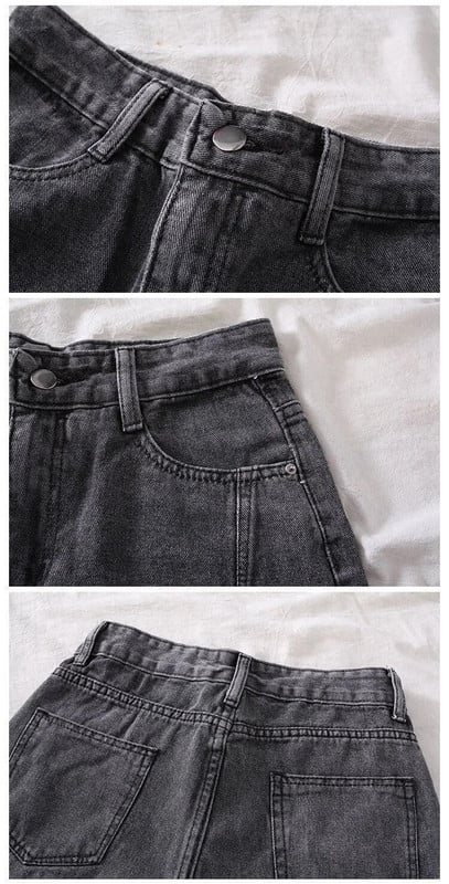 Nové dámske džínsy s vysokým pásom, voľné ležérne kórejské džínsy pre mamičky, vintage dámske džínsové nohavice, plus veľkosť Pantalon s opaskom