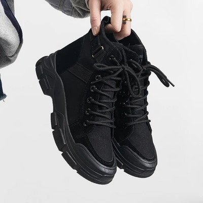 Γυναικεία παπούτσια από καμβά ψηλά παπούτσια Γυναικεία πάνινα παπούτσια μονόχρωμης πλατφόρμας Γυναικεία βουλκανισμένα αθλητικά παπούτσια Μόδα γυμναστήρια