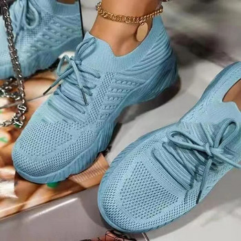 Пролетни дамски мрежести дишащи ежедневни маратонки Вулканизирани обувки Дамски маратонки на платформа Дамски обувки Голям размер Zapatos De Mujer