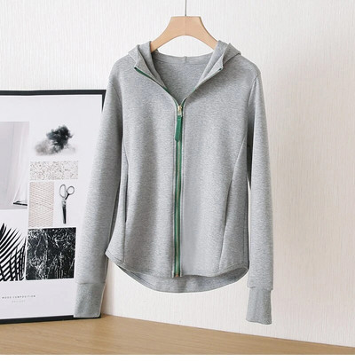 M-XXL Hanorac cu fermoar y2k Femei Toamnă Iarnă Nou cu mânecă lungă Cardigan lejer casual Hanorace Moda feminină Alb Negru Îmbrăcăminte