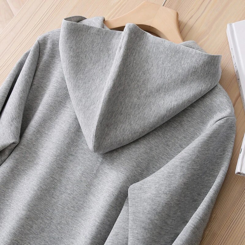 M-XXL Hanorac cu fermoar y2k Femei Toamnă Iarnă Nou cu mânecă lungă Cardigan lejer casual Hanorace Moda feminină Alb Negru Îmbrăcăminte