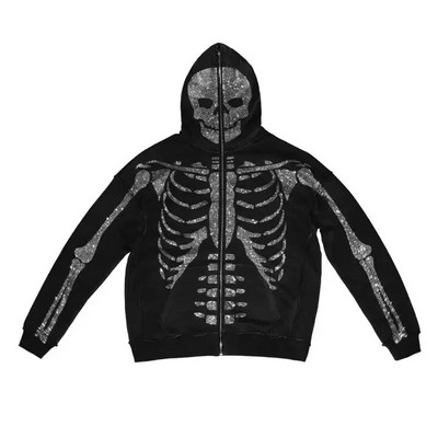Femei Bărbați Y2K Fashion Hanorac cu litere Grafice Imprimat Zip Hoodie Haine Femei Hip-hop Hanorac cu mânecă lungă Top supradimensionat