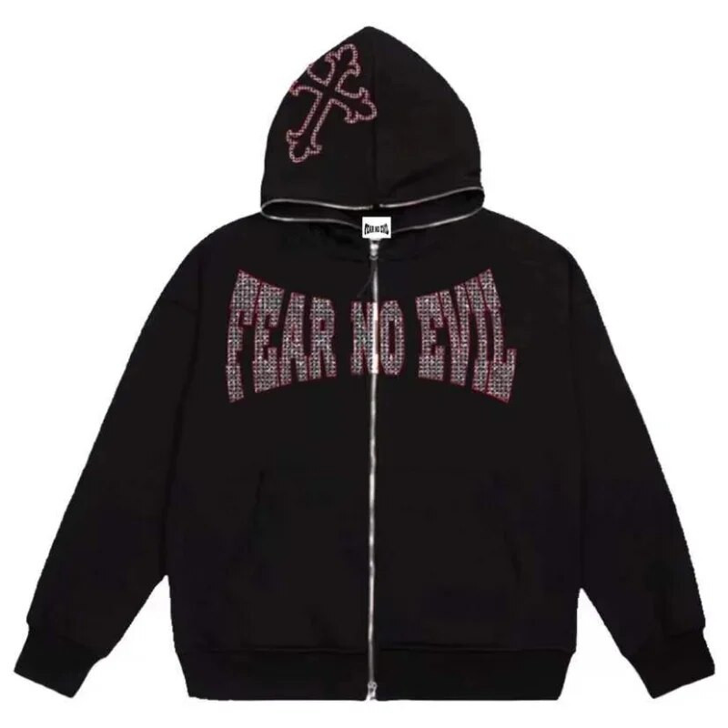 Femei Bărbați Y2K Fashion Hanorac cu litere Grafice Imprimat Zip Hoodie Haine Femei Hip-hop Hanorac cu mânecă lungă Top supradimensionat